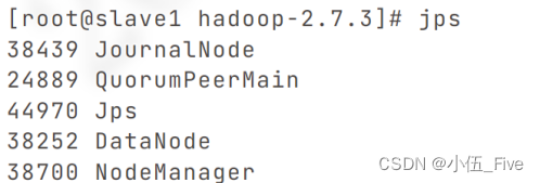 Hadoop高可靠集群搭建步骤（手把手教学）【超级详细】,图 3-29 slave1-jps,第24张