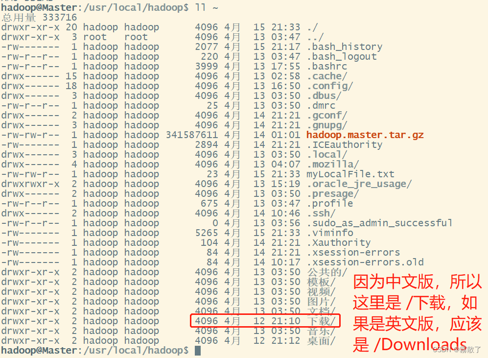 HDFS编程实践(Hadoop3.1.3),查看 ~ 目录,第17张