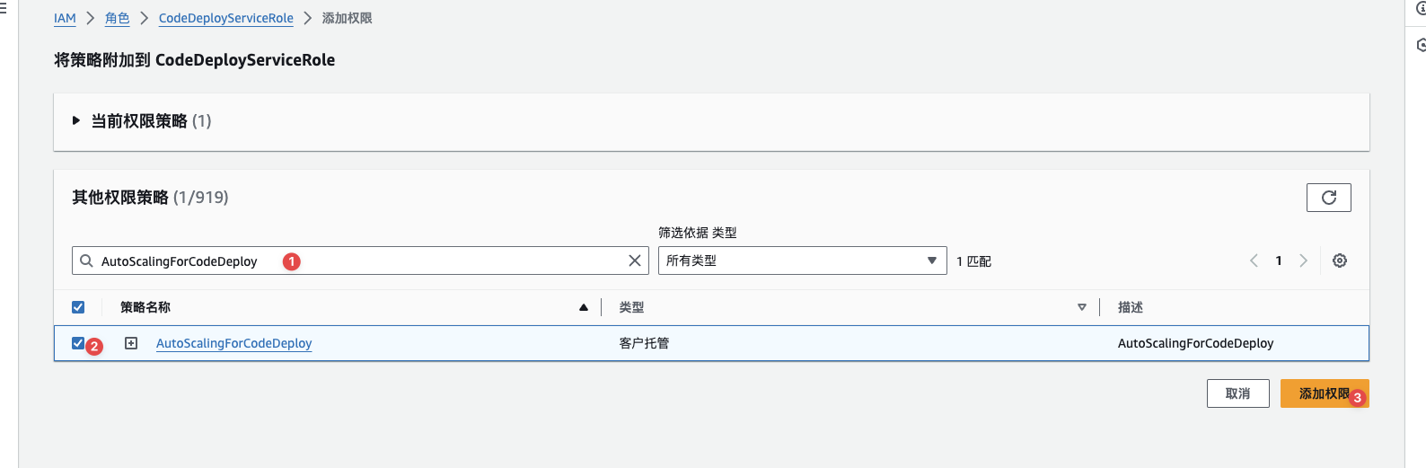 AWS CICD之二：配置CodeDeploy,添加自定义策略,第60张