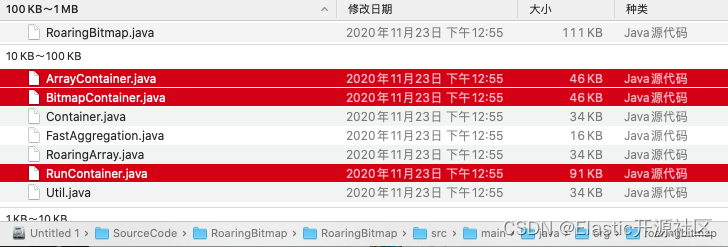 倒排索引：ES倒排索引底层原理及FST算法的实现过程,3-3 RoaringBitmaps源码文件,第8张