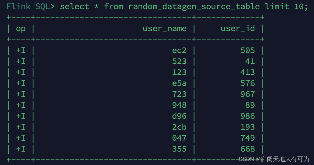 2.4 如何在FlinkSQL使用DataGen(数据生成器),第1张