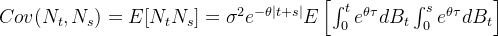 深度强化学习-DDPG算法原理与代码,Cov(N_{t},N_{s})=E[N_{t}N_{s}]=\sigma ^{2}e^{-\theta \left | t+s \right |}E\left [ \int_{0}^{t}e^{\theta \tau }dB_{t}\int_{0}^{s}e^{\theta \tau }dB_{t} \right ],第59张