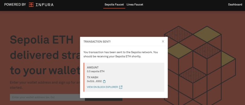 什么是 Sepolia 测试网以及如何从 Faucet 获取 Sepolia ETH,交易完成 Infura Sepolia 水龙头,第8张